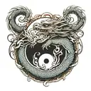 ying yang dragon tattoo design idea