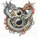 ying yang dragon tattoo design idea