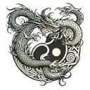 ying yang dragon tattoo design idea