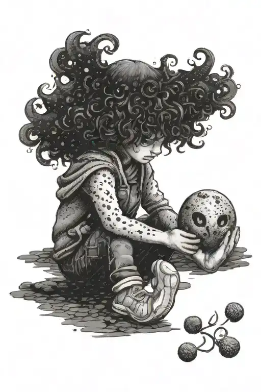 A lonely child with trust issues and fear of ending up alone tattoo design idea