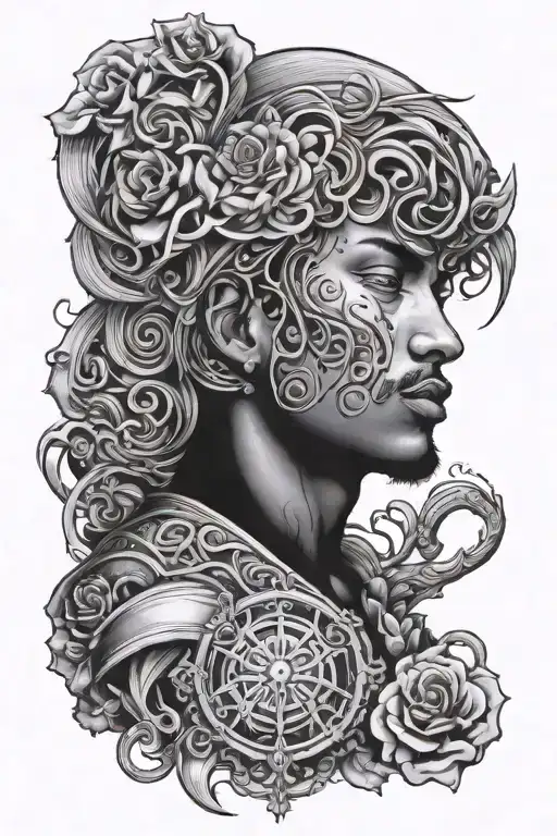  trust issues, fear of ending up alone but focused and ambitious for his future tattoo design idea