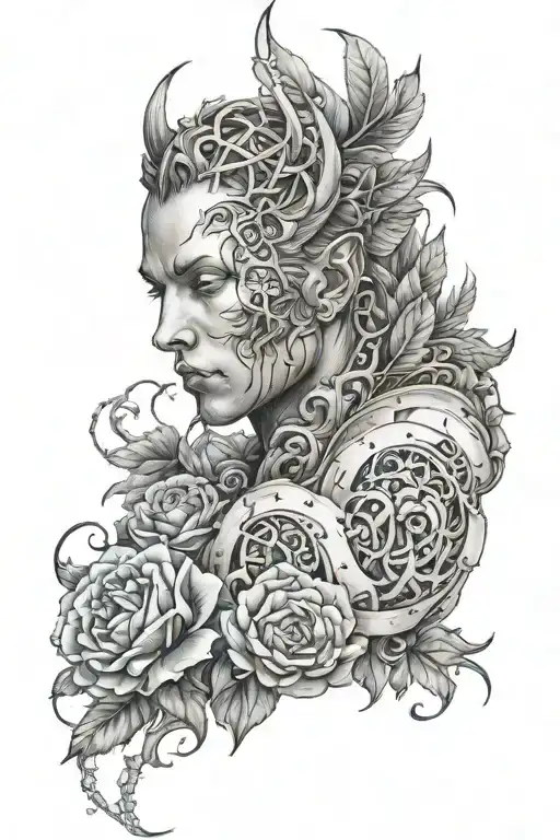 tatto than conveys trust issues, fear of ending up alone but focused and ambitious for his future tattoo design idea