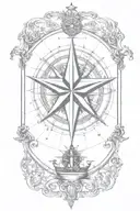 nautical star map outline tattoo design idea