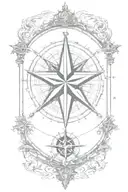 nautical star map outline tattoo design idea