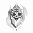 ghost reading tattoo design idea