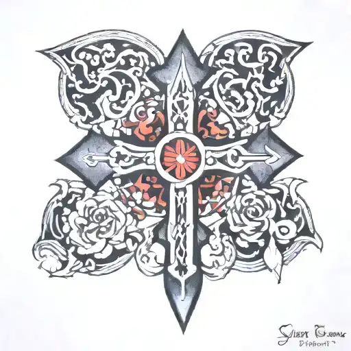 1982 Germany Cross  tattoo design idea