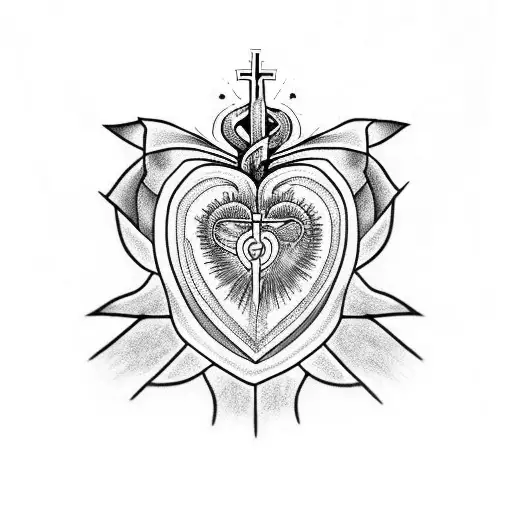 Sacred Heart tattoo design idea