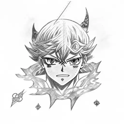 Anime black clover and lightning tattoo design idea