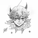 Anime black clover and lightning tattoo design idea