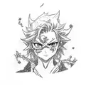 Anime black clover and lightning tattoo design idea
