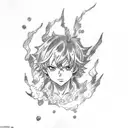 Anime black clover and lightning tattoo design idea