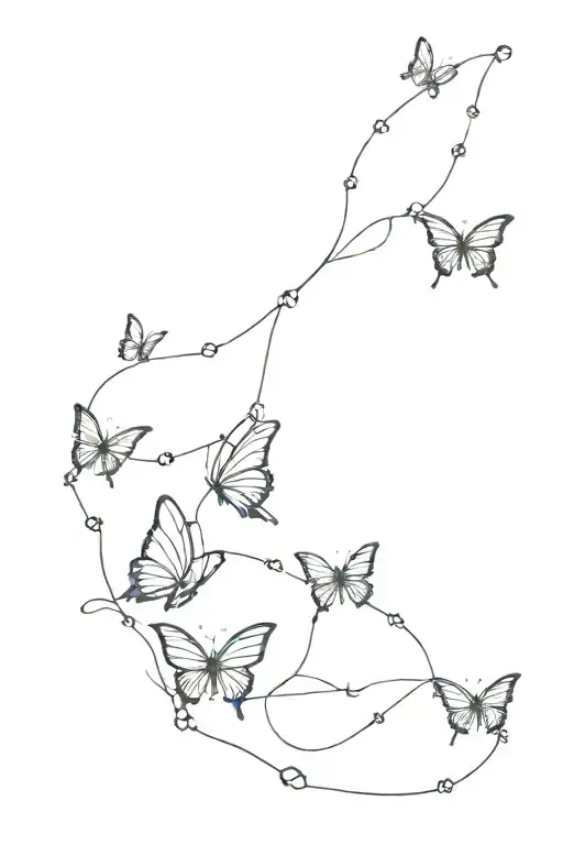 multiple butterflies breaking through chains and lightening bolts  tattoo design idea