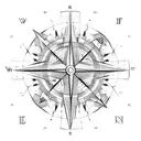Description: Create an AI-generated artwork inspired by the symbolism of a compass, representing guidance, exploration,  tattoo design idea