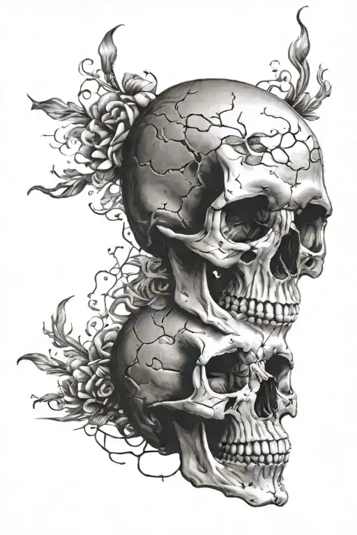 realistic skull tattoo design idea