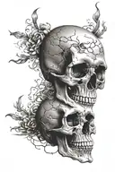 realistic skull tattoo design idea