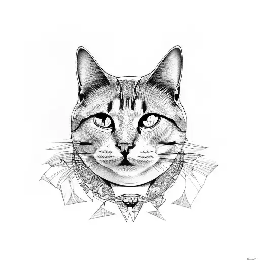fat cat tattoo design idea