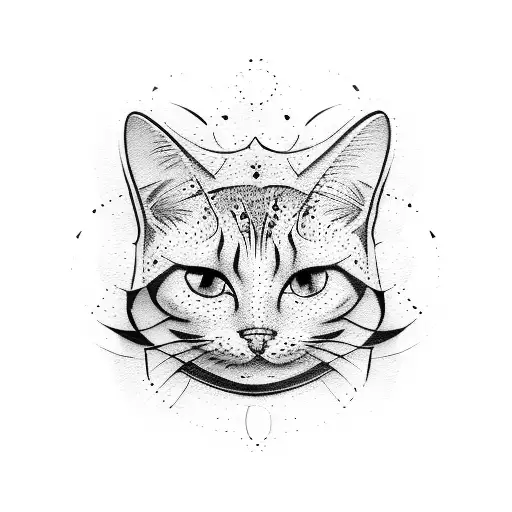 fat cat body tattoo design idea