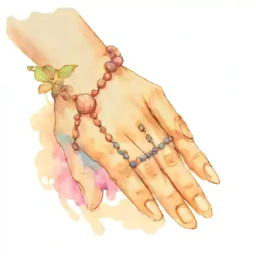 pray hands with rosary tattoo design idea