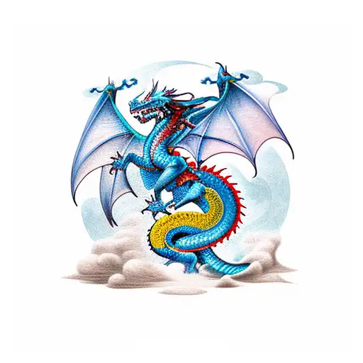  medieval Dragon tattoo design idea