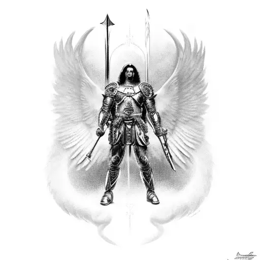 archangel michael tattoo design idea