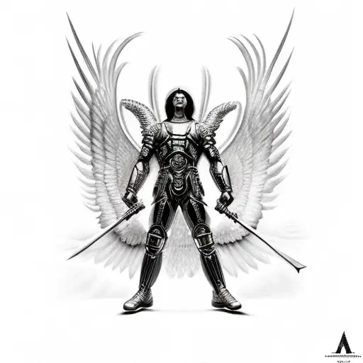 archangel michael tattoo design idea