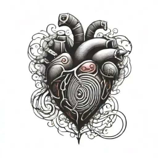 a heart with two fingerprints in it with the armor tattoo design idea