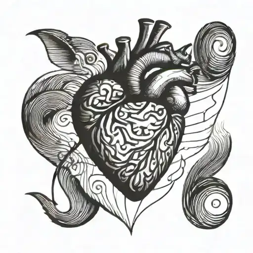 a heart made of two fingerprints shaped like tattoo design idea