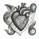 a heart made of two fingerprints shaped like tattoo design idea