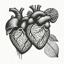 a heart made of two fingerprints shaped like tattoo design idea