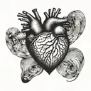 a heart made of two fingerprints shaped like tattoo design idea