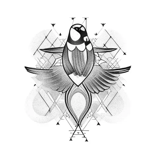 many Black birds fling arround a cross tattoo design idea