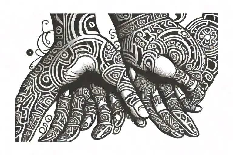 two hands almost touching tattoo design idea