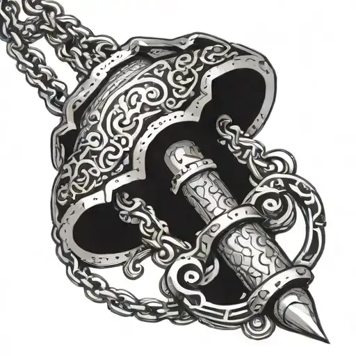 Medieval Flail on a chain tattoo design idea