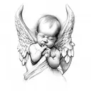 baby angel tattoo design idea