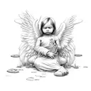 baby angel tattoo design idea