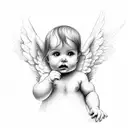 baby angel tattoo design idea