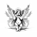 baby angel tattoo design idea