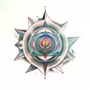  An artistic tattoo combining elements of Sanskrit and Triceratops  tattoo design idea