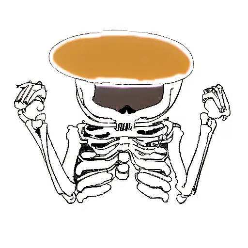 skeleton drinking beer tattoo design idea