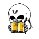 skeleton drinking beer tattoo design idea
