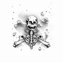 skeleton drinking beer tattoo design idea