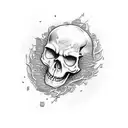 skeleton drinking beer tattoo design idea