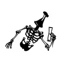 skeleton drinking beer tattoo design idea