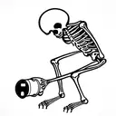 skeleton drinking beer tattoo design idea