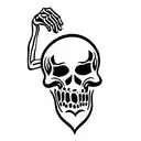 skeleton drinking beer tattoo design idea