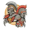 spartan with aztec warrior tattoo design idea