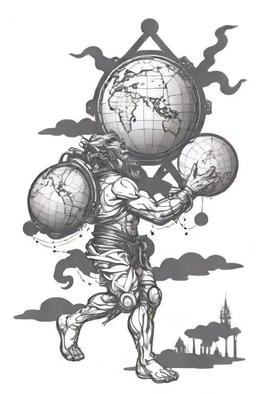 Atlas carrying the world tattoo design idea