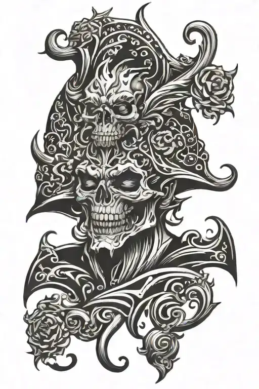 dark majestic evil tattoo design idea