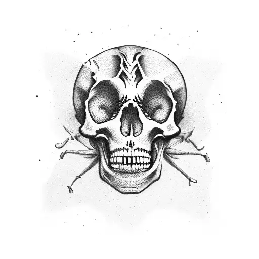 skeleton mixing on the vinyl disk, Urban backgroun, a big old watch broken  tattoo design idea
