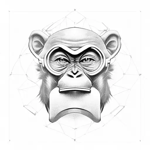 mechanic, monkey, military, B2 stealth bomber tattoo design idea